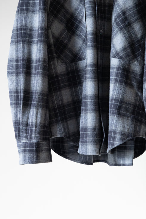 【nuterm】"Check Flannel Military Sleeve Shirts"