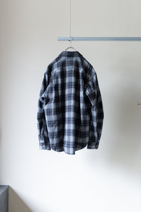 【nuterm】"Check Flannel Military Sleeve Shirts"