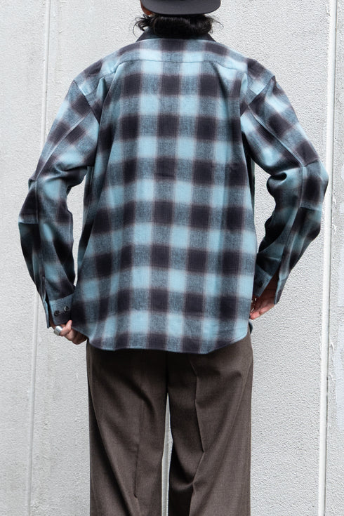 【nuterm】"Check Flannel Military Sleeve Shirts"