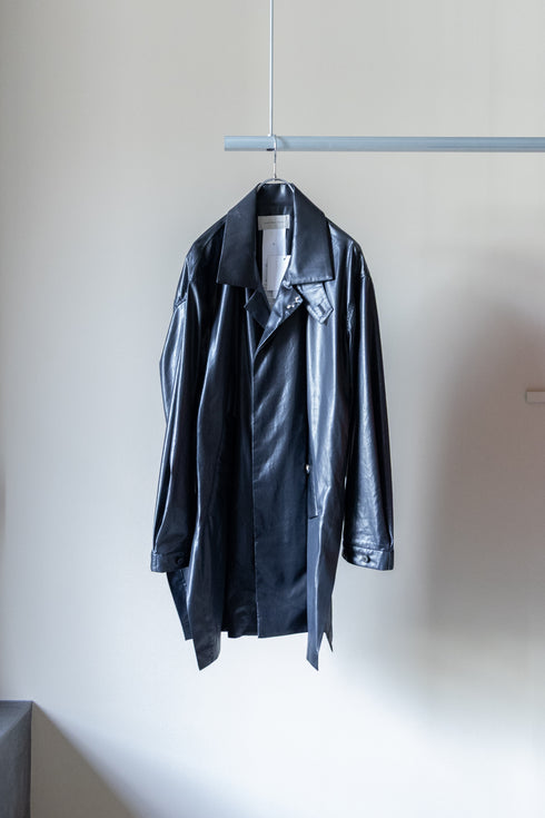 【Licht Bestreben】"FAKE-FAKE LEATHER Ⅱ BALMACAAN COAT"