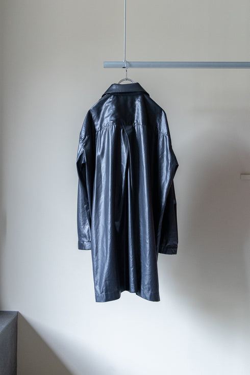 【Licht Bestreben】"FAKE-FAKE LEATHER Ⅱ BALMACAAN COAT"