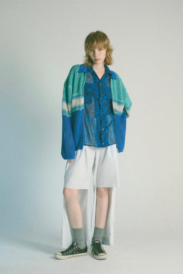 【THE JEAN PIERRE】"ジップメッシュニットシャツ"