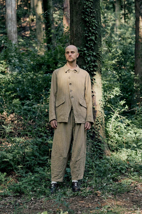 【YUTA MATSUOKA】"シルクリネンドビーストライプコックジャケット"