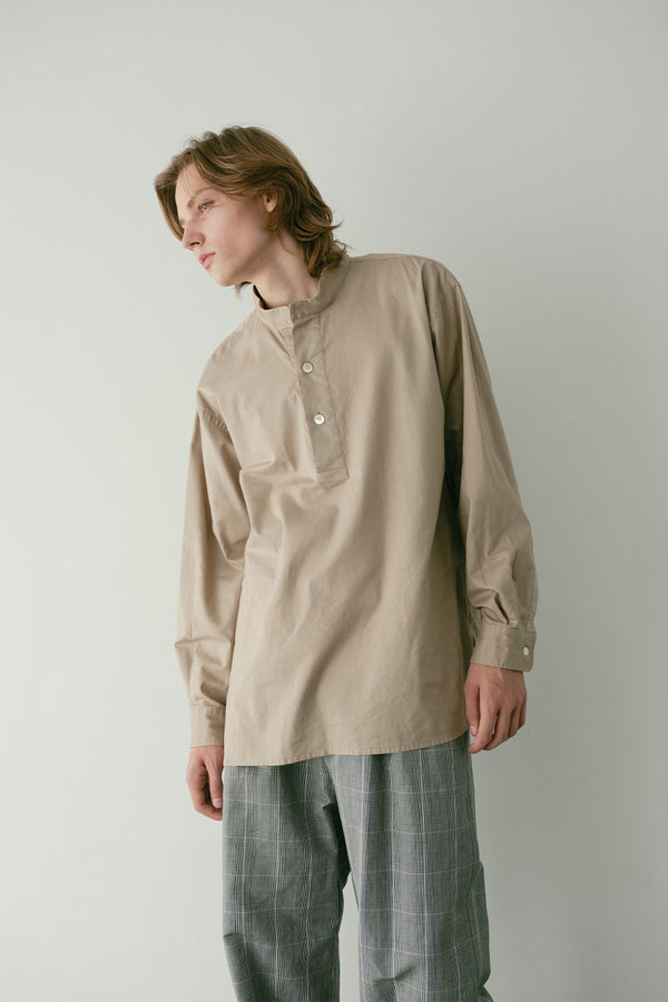 【nuterm】"バンドカラープルオーバーシャツ"