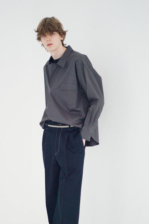 【nuterm】"Salt Shrinking Wrap P/O Shirts"