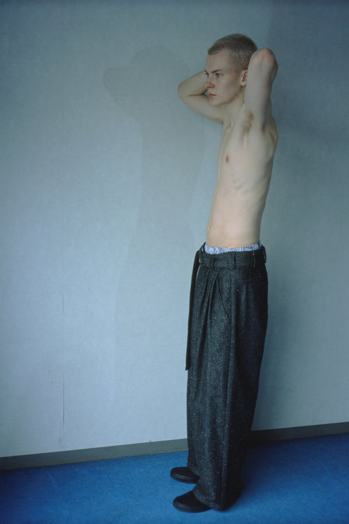 【Blanc YM】"Silk Denim Wide Pants"