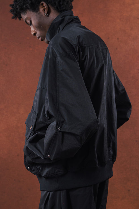 【TAUPE】"NYLON CONSTRUCTIVE ZIP JACKET"