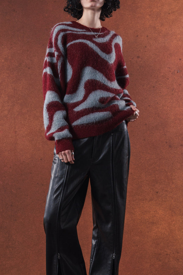 【TAUPE】"MARBLE MOHAIR CREW KNIT"