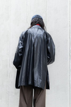 【Licht Bestreben】"FAKE-FAKE LEATHER Ⅱ BALMACAAN COAT"