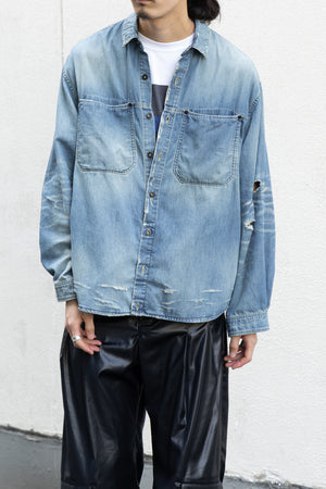 【THE JEAN PIERRE】"Grunge Denim Shirt"