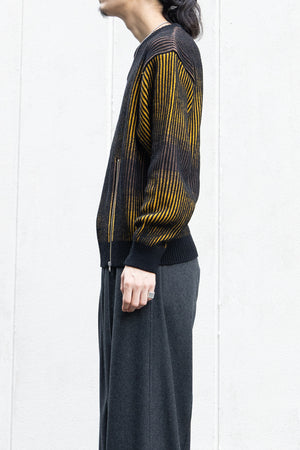 【TAUPE】"GRADATION ZIP CREW KNIT"