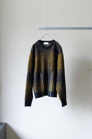 【TAUPE】"GRADATION ZIP CREW KNIT"