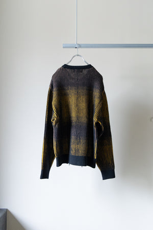【TAUPE】"GRADATION ZIP CREW KNIT"