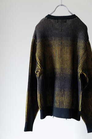 【TAUPE】"GRADATION ZIP CREW KNIT"