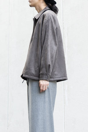 【CURLY&Co.】"KNIT SUEDE ZIP-UP BLOUSON"
