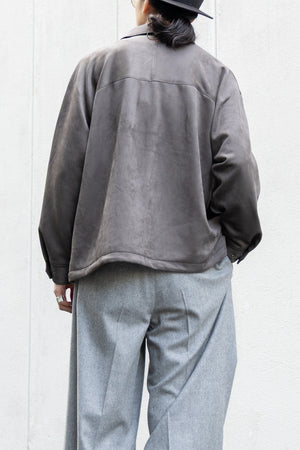 【CURLY&Co.】"KNIT SUEDE ZIP-UP BLOUSON"