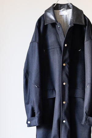 【THE JEAN PIERRE】"Leather Collar Coat"