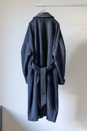 【THE JEAN PIERRE】"Leather Collar Coat"