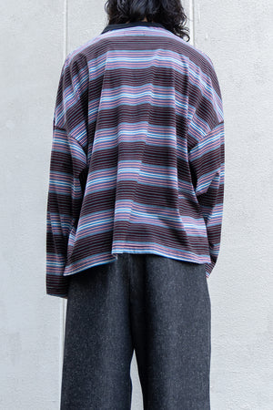 【THE JEAN PIERRE】"Super Fine Multi Border 11XL Polo"
