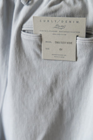 【CURLY&Co.】"KNIT DENIM 2 TUCK EZ WIDE SLACKS"
