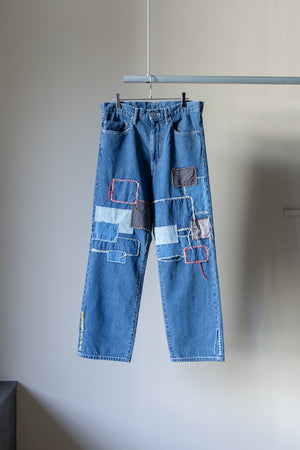 【KUON】"Sashiko Mended Denim Trousers"
