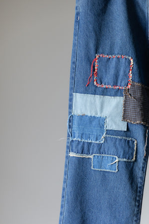 【KUON】"Sashiko Mended Denim Trousers"