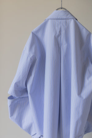 【Licht Bestreben】"Detachable Sleeve Hook-Cuff Stripe Shirt"