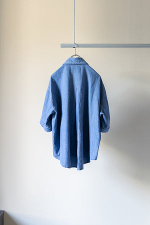 【Licht Bestreben】"Detachable Sleeve Hook-Cuff Denim Shirt"