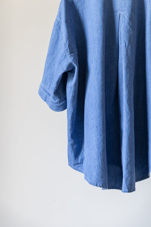 【Licht Bestreben】"Detachable Sleeve Hook-Cuff Denim Shirt"