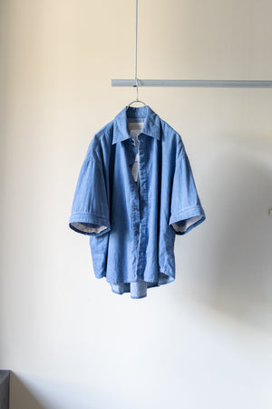 【Licht Bestreben】"Detachable Sleeve Hook-Cuff Denim Shirt"