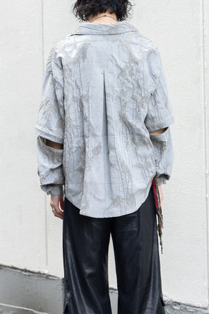 別注【Licht Bestreben】"Detachable Sleeve Hook-Cuff Jacquard Shirt"