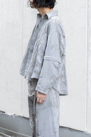 別注【Licht Bestreben】"Detachable Sleeve Hook-Cuff Jacquard Shirt"