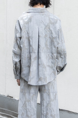 別注【Licht Bestreben】"Detachable Sleeve Hook-Cuff Jacquard Shirt"