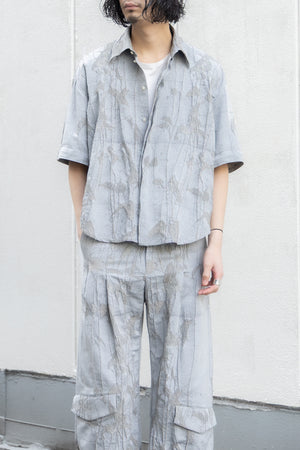 別注【Licht Bestreben】"Detachable Sleeve Hook-Cuff Jacquard Shirt"