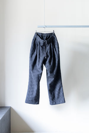 【Licht Bestreben】"Embroidery 3 Tuck Easy Trousers"