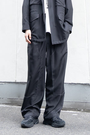 【SHEIK YERBOUTI】"Silk Habutae Double-Knee Easy Trousers"