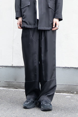 【SHEIK YERBOUTI】"Silk Habutae Double-Knee Easy Trousers"