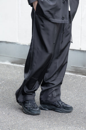 【SHEIK YERBOUTI】"Silk Habutae Double-Knee Easy Trousers"