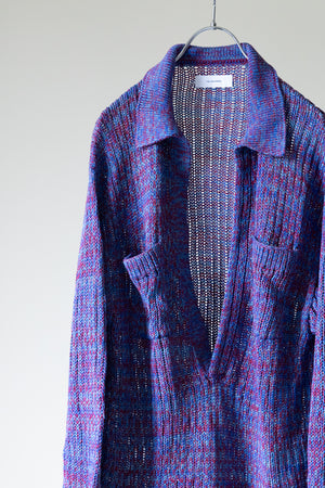 【THE JEAN PIERRE】"Melange Skipper Knit Shirt"