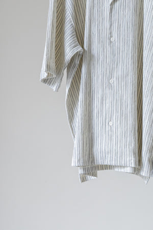 【CURLY&Co.】"STRIPE CRAPE SHIRT"