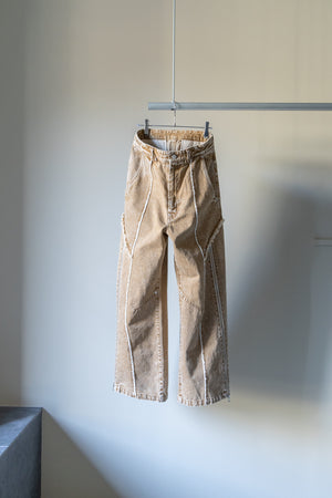 【TAUPE】"カットオフジップデニムパンツ"