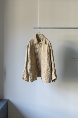 [YUTA MATSUOKA] "Silk linen dobby stripe cook jacket"