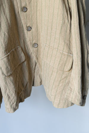 [YUTA MATSUOKA] "Silk linen dobby stripe cook jacket"
