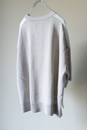 【Licht Bestreben】"プリントメッシュスリーブサマーニットTシャツ"