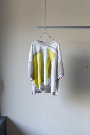 【Licht Bestreben】"プリントメッシュスリーブサマーニットTシャツ"