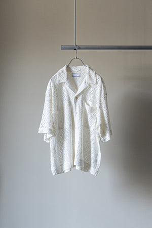 [TAUPE] "karami lace open collar shirt"