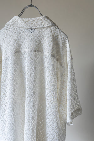 [TAUPE] "karami lace open collar shirt"