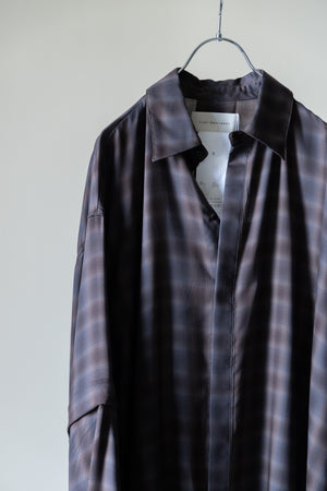 【Licht Bestreben】"Detachable Sleeve Hook-Cuff Check Shirt"