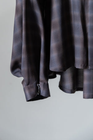 【Licht Bestreben】"Detachable Sleeve Hook-Cuff Check Shirt"