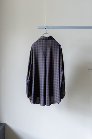 【Licht Bestreben】"Detachable Sleeve Hook-Cuff Check Shirt"